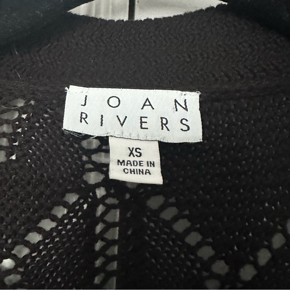 Joan Rivers Black Open Knit Sweater Size XS - Picture 5 of 7